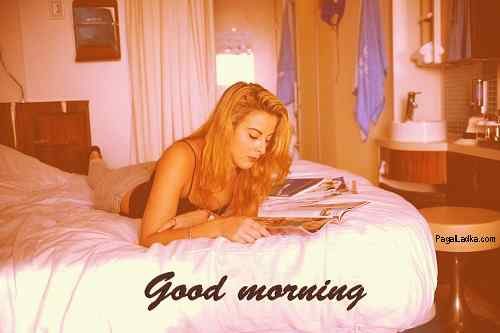 beautiuful girl with good morning
