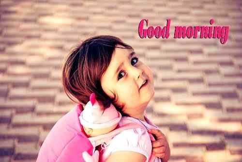sweet baby with good morning image