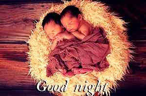 cute babys image HD with good night caption