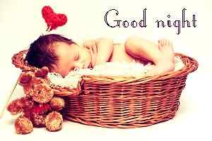 new born baby with good night picture