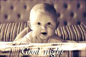 sweet good night wallpaper with baby image HD