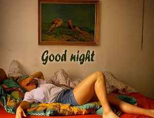 beautiful girl picture with good night for friends