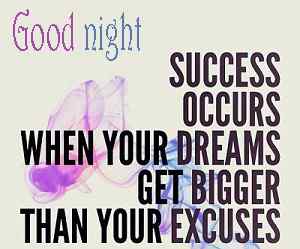new success quotes with good night photo